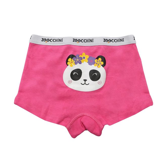 Boxeri din bumbac organic, pentru fete, Zoocchini Flower Power, 5-6 ani - set 3 buc KRTZOO32354
