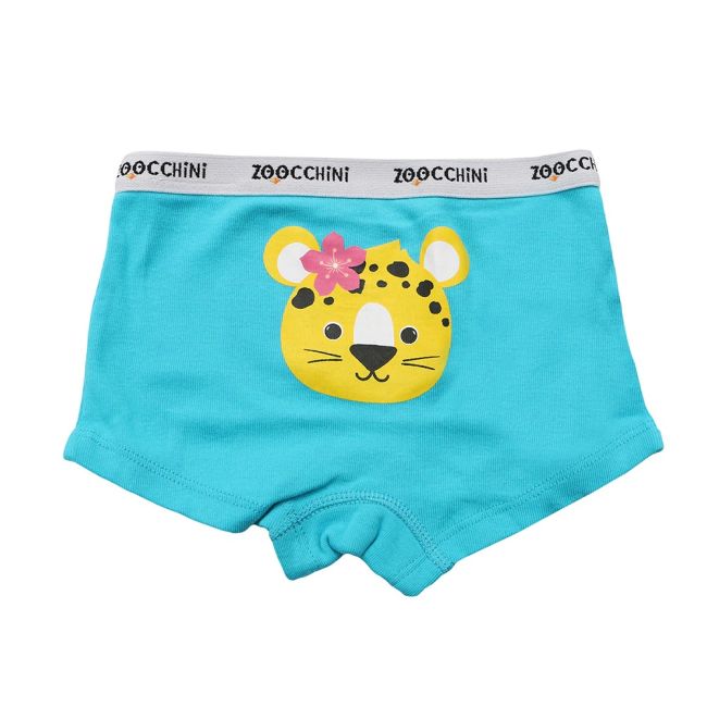 Boxeri din bumbac organic, pentru fete, Zoocchini Flower Power, 5-6 ani - set 3 buc KRTZOO32354