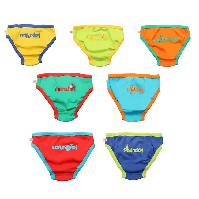 Chilotei din bumbac organic, pentru baieti, Zoocchini, Zilele săptăm&acirc;nii, 5-6 ani - 7 buc KRTZOO32323