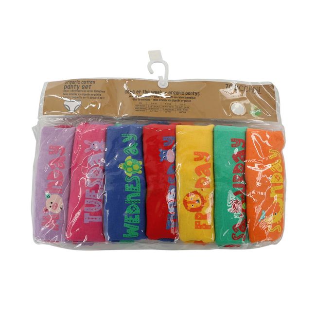 Chilotei din bumbac organic, pentru fete, Zoocchini, Zilele săptămânii, 5-6 ani - 7 buc KRTZOO32385