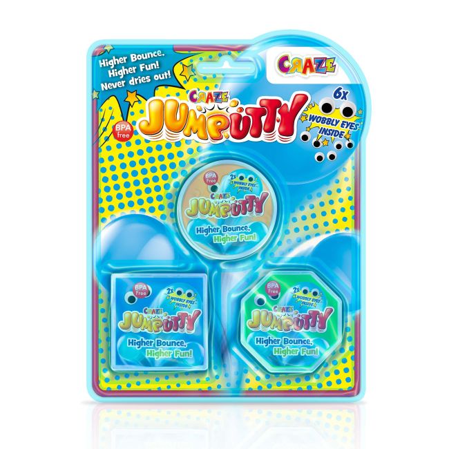 Craze - Jumputty - Plastilina Saritoare Blister 3 Buc Diverse Culori ARTCRZ40546