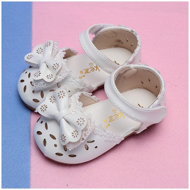 Pantofi albi cu fundita si danteluta MBA01-2-sa45