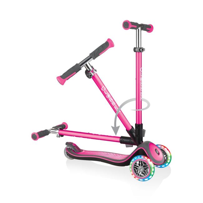 Trotineta pliabila globber elite deluxe lights roz funk444-410