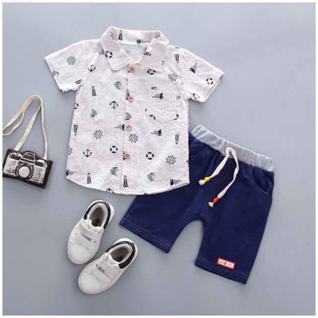 Costum cu camasuta alba - Elemente marine MBXGSUC317
