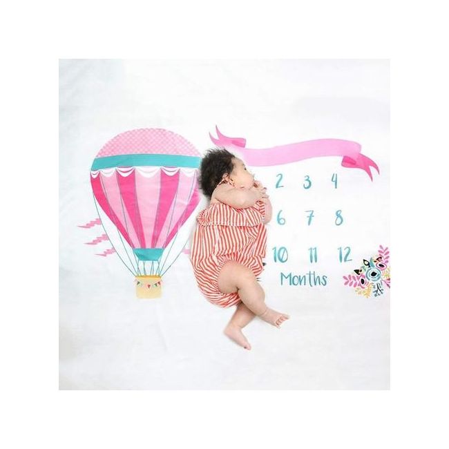 Suport textil tip Milestone subtire pentru fotografii memorabile Balon DLLdrl12sf
