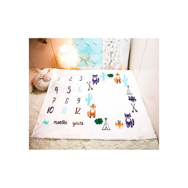 Suport textil tip Milestone subtire pentru fotografii memorabile Bursuci DLLdrl271