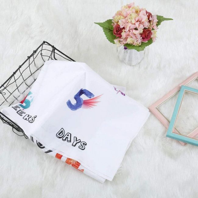 Suport textil tip Milestone subtire pentru fotografii memorabile Inima DLLdrl274
