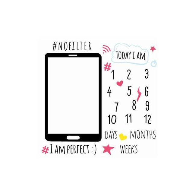 Suport textil tip Milestone subtire pentru fotografii memorabile Selfie DLLd12sa