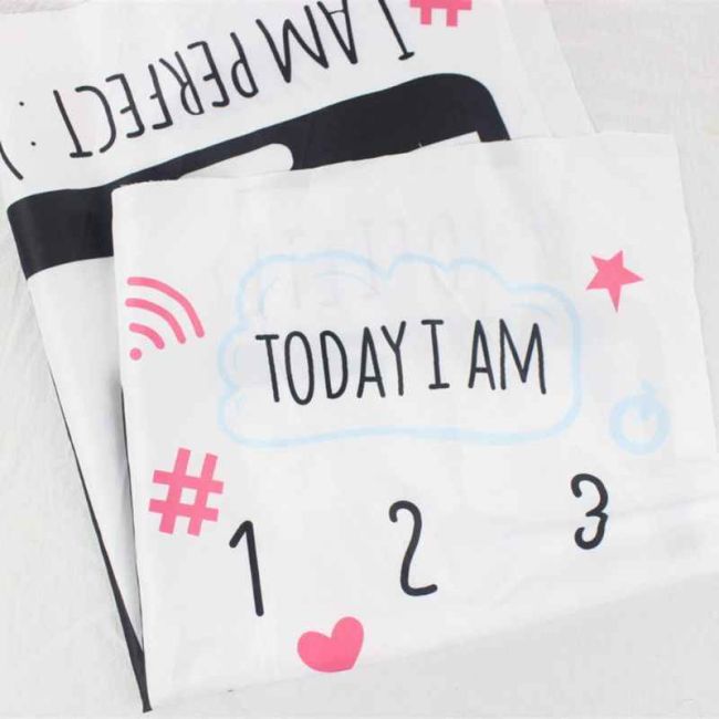 Suport textil tip Milestone subtire pentru fotografii memorabile Selfie DLLd12sa
