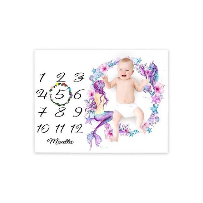 Suport textil tip Milestone subtire pentru fotografii memorabile Sirena DLLdrl276