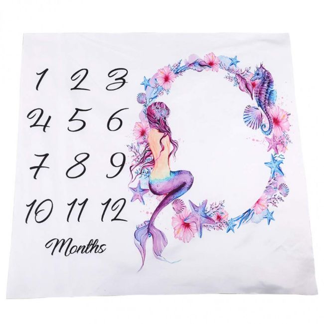 Suport textil tip Milestone subtire pentru fotografii memorabile Sirena DLLdrl276
