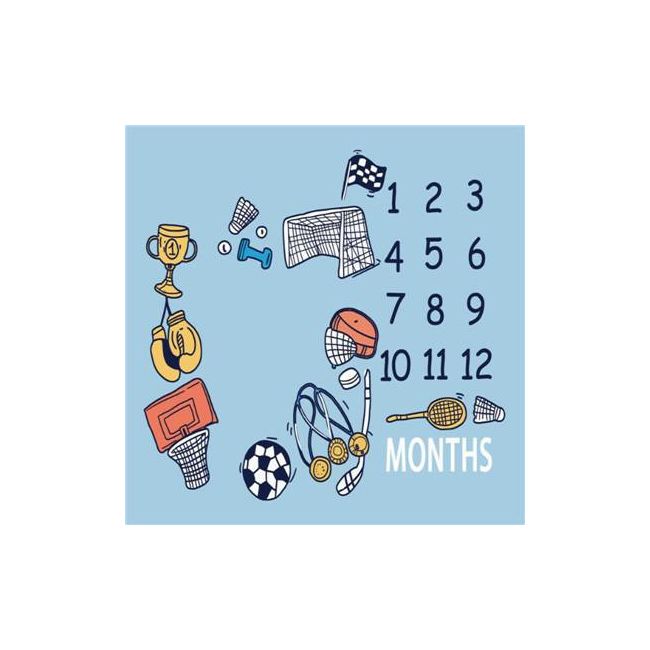 Suport textil tip Milestone subtire pentru fotografii memorabile Sports DLLdrl12sj
