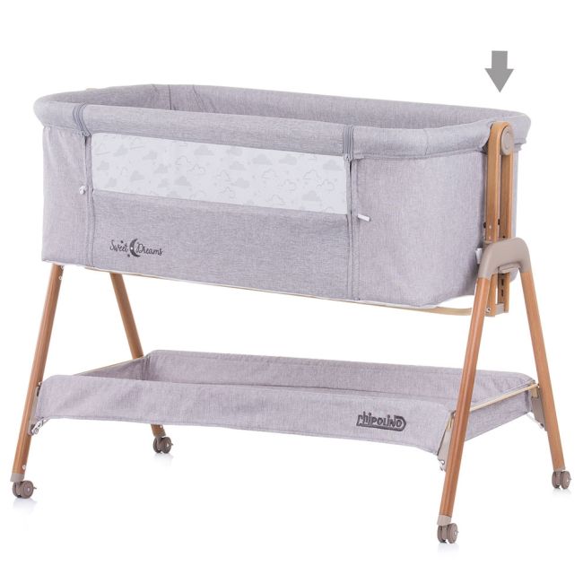 Patut co-sleeper chipolino sweet dreams grey wood hubkossd0213gy