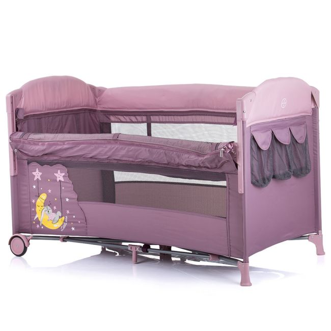 Patut pliabil chipolino merida blush cu laterala culisanta hubkosimer0227bh