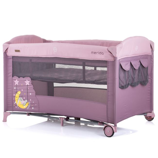 Patut pliabil chipolino merida blush cu laterala culisanta hubkosimer0227bh