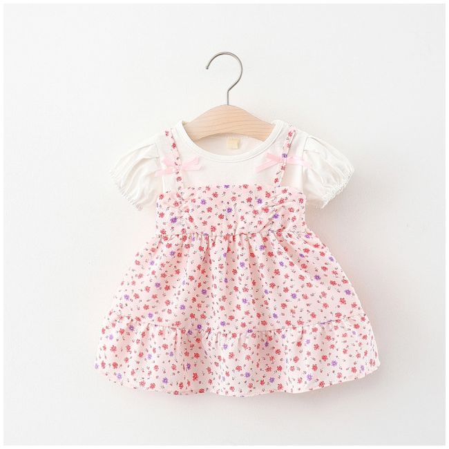 Rochita roz cu floricele rosii si mov lihq337-11-de4.2 ani