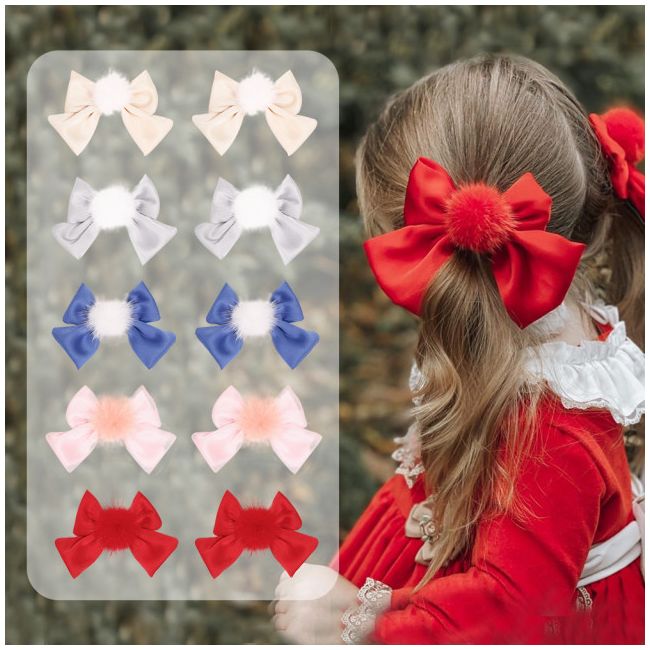 Set 2 clame pentru fetite - Fundita cu pufulet MD21003