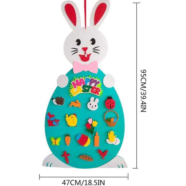 Iepuras din fetru cu 19 decoratiuni, 95x47 cm Bambinice BN049 BBJBN049_Initiala