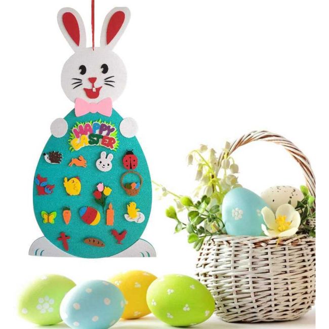 Iepuras din fetru cu 19 decoratiuni, 95x47 cm Bambinice BN049 BBJBN049_Initiala