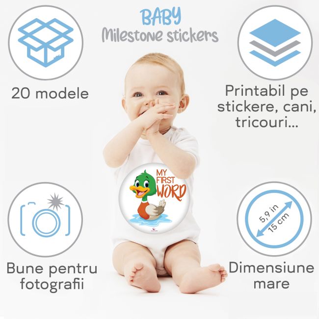 Produs digital Baby Milestone 20 design-uri My First pt fotografii cu bebelusul dvs - Instant Download