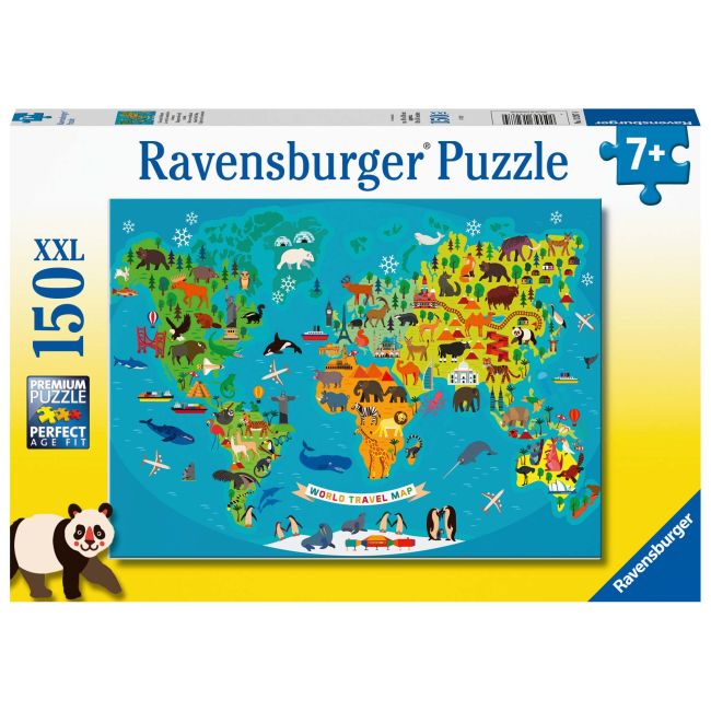 Puzzle Harta Lumii Cu Animale, 150 Piese ARTRVSPC13287