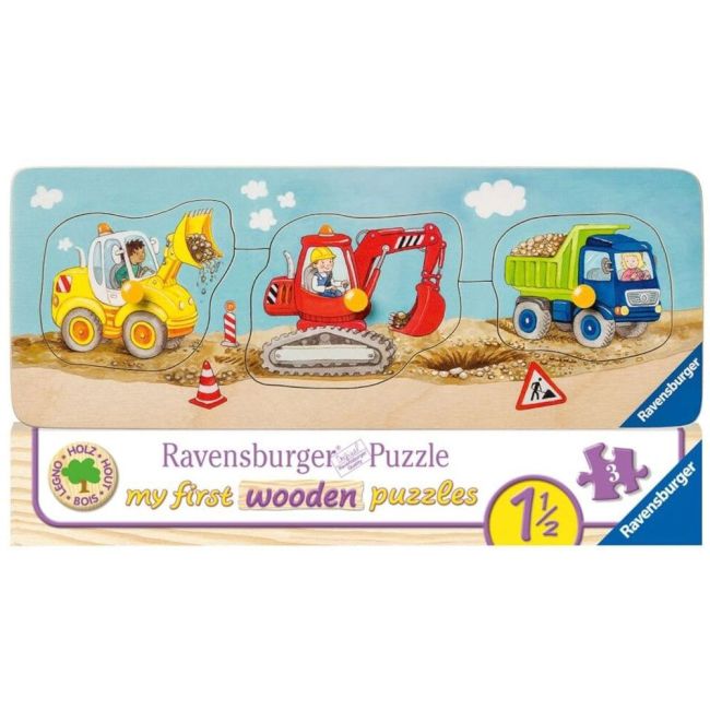 Puzzle Lemn Utilaje Constructii, 3 Piese ARTRVSPC03066