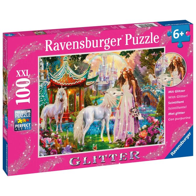 Puzzle Lumea Unicornilor, 100 Piese Glitter ARTRVSPC13617