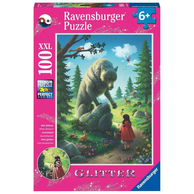 Puzzle Scufita Rosie Si Lupul, 100 Piese Glitter ARTRVSPC12988
