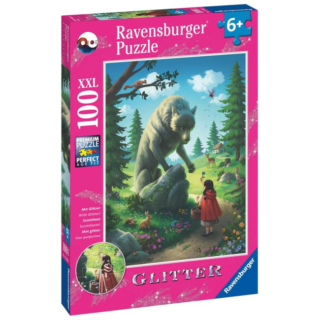 Puzzle Scufita Rosie Si Lupul, 100 Piese Glitter ARTRVSPC12988