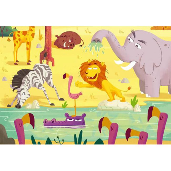 Puzzle Si Joc Animale Din Safari, 2X24 Piese ARTRVSPC05594