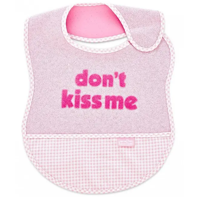 Baveta BabyJem din bumbac Dont Kiss Me (Culoare: Roz) JEMbj_0321