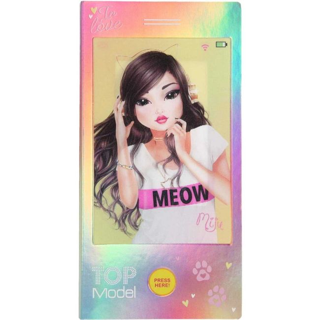 Carnetel de colorat in forma de telefon mobil Top Model cu muzica Depesche PT10039 BBJPT10039_Miju