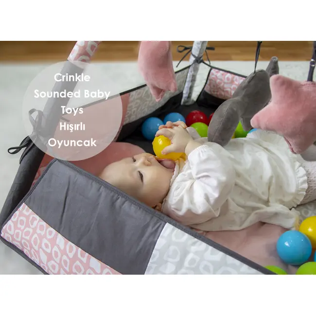 Centru de joaca cu bile BabyJem Toy Ball Play Mat (Culoare: Roz) JEMbj_6902