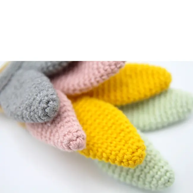 Jucarie dentitie din bumbac cu inel din lemn BabyJem Amigurumi (Culoare: Gri) JEMbj_6511