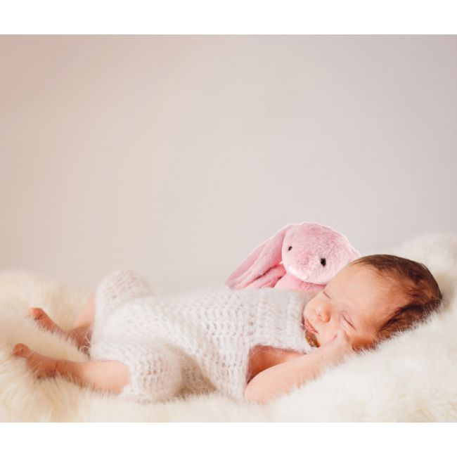 Jucarie din plus pentru copii BabyJem Sleeping Mate Small Bunny (Culoare: Crem) JEMbj_6622