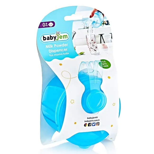 Recipient BabyJem pentru lapte praf cu 3 compartimente Practic (Culoare: Bleu) JEMbj_4963