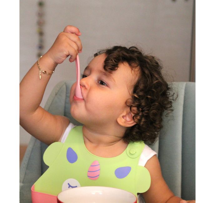 Baveta din silicon Soft Baby Bib (Culoare: Bleu) JEMbj_6263