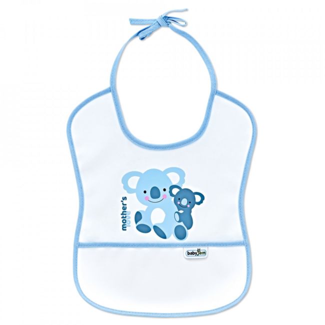 Baveta impermebila pentru copii BabyJem Small (Culoare: Bleu) JEMbj_0304