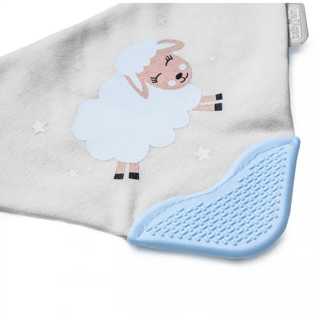 Baveta triunghi cu accesoriu dentitie BabyJem Cowboy Bib (Culoare: Bleu) JEMbj_3742