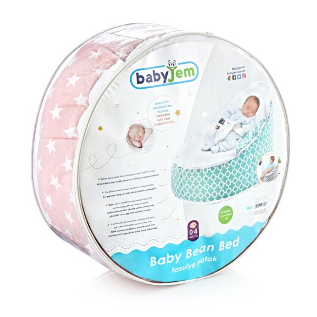 Fotoliu pentru bebelusi cu ham de siguranta Baby Bean Bed (Culoare: Alb) JEMbj_3484