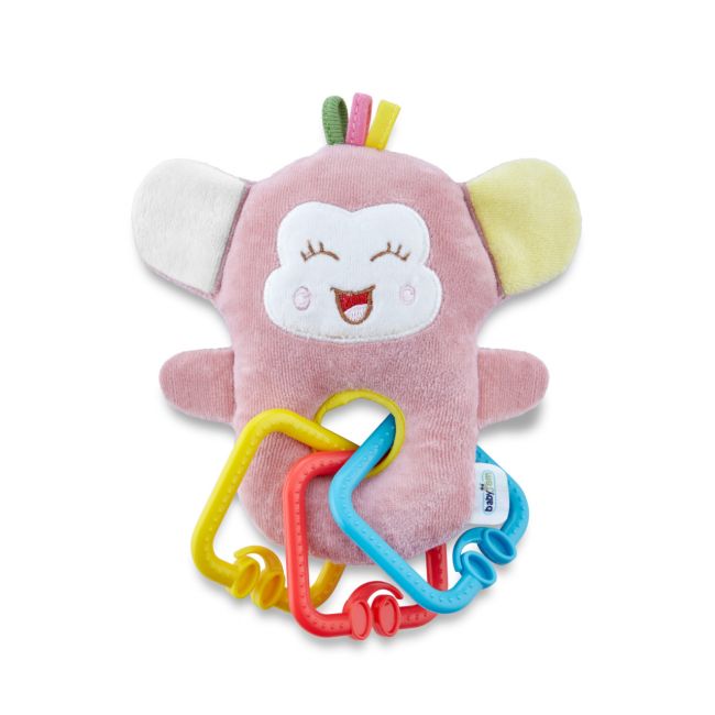 Jucarie din plus pentru bebelusi cu inele dentitie BabyJem Funny Monkey (Culoare: Bleu) JEMbj_6933