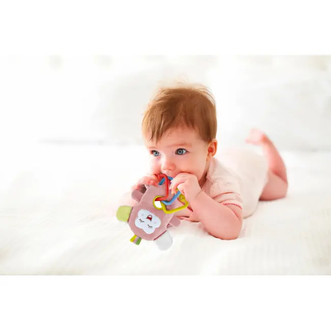 Jucarie din plus pentru bebelusi cu inele dentitie BabyJem Funny Monkey (Culoare: Bleu) JEMbj_6933