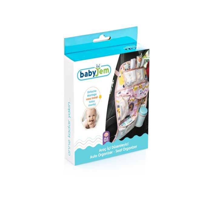Organizator BabyJem pentru scaun auto Jungle (Culoare: Roz) JEMbj_3341