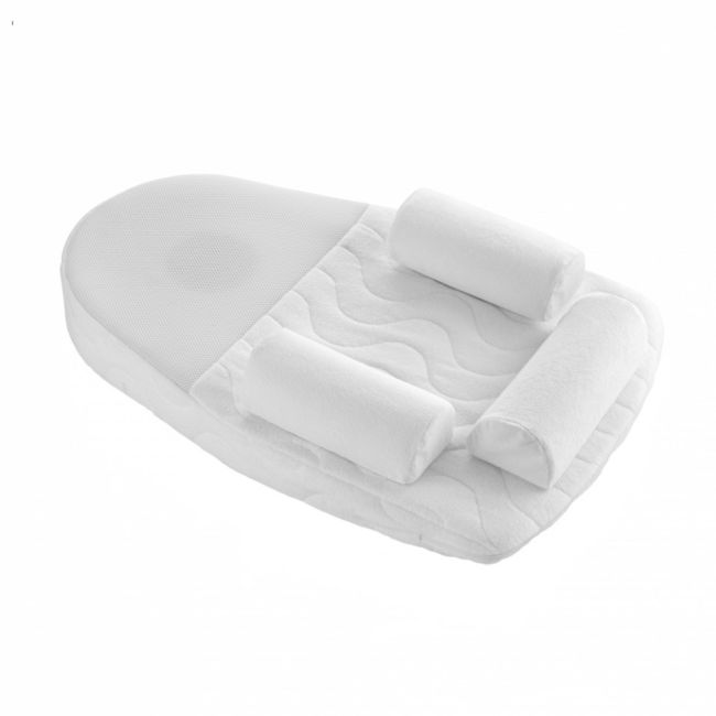 Salteluta plan inclinat si saculet cu samburi de cirese BabyJem 70x43 cm Velvet (Culoare: Gri) JEMbj_4261