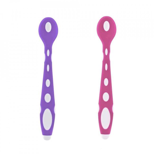 Set 2 lingurite din silicon BabyJem Soft Spoon (Culoare: Bleu) JEMbj_5633