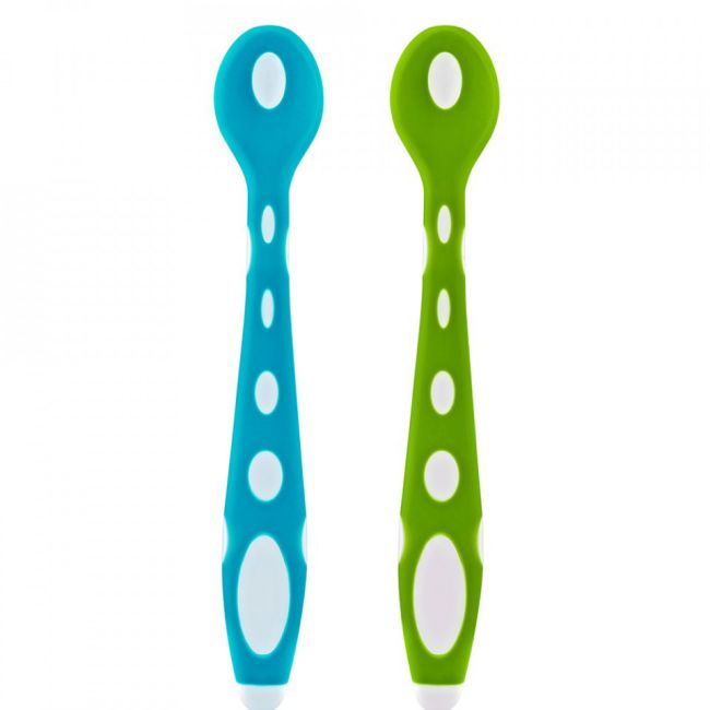Set 2 lingurite din silicon BabyJem Soft Spoon (Culoare: Bleu) JEMbj_5633