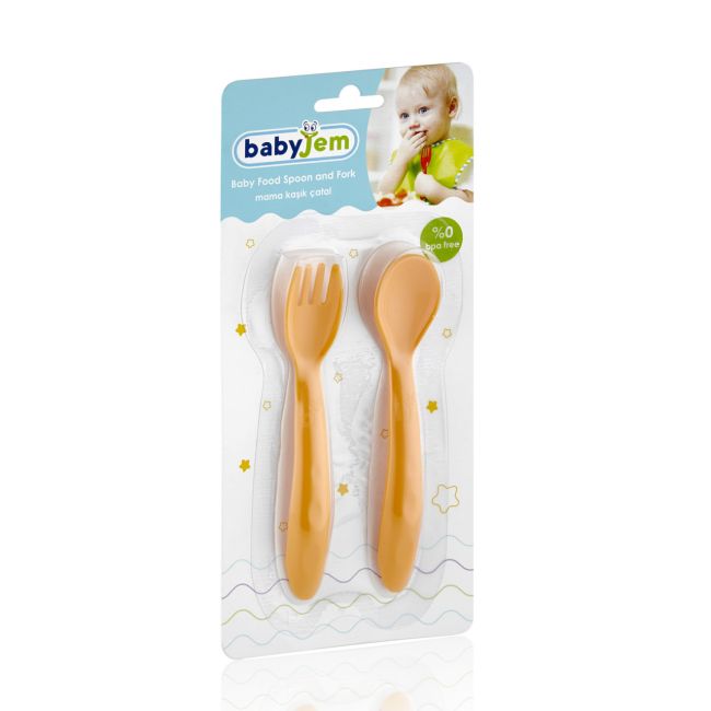 Set lingurita si furculita BabyJem (Culoare: Albastru) JEMbj_4954