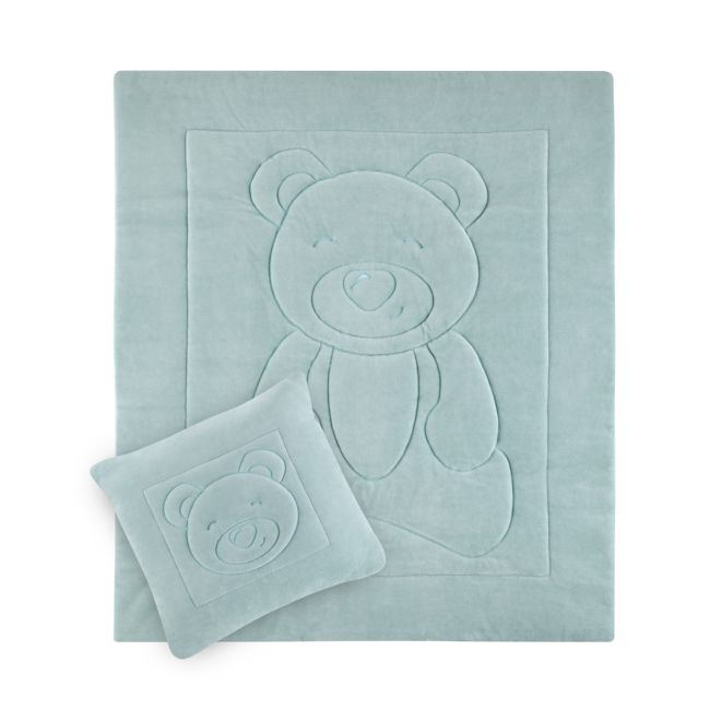 Set pernuta BabyJem Bear Green si paturica din plus (Culoare: Verde) JEMbj_6641
