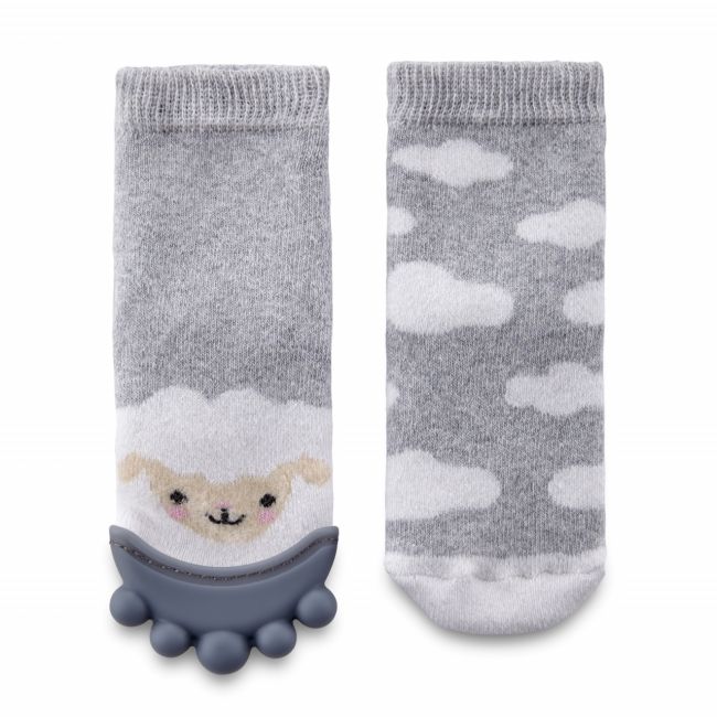 Sosete cu accesoriu dentitie BabyJem Teether Socks (Culoare: Gri) JEMbj_6523