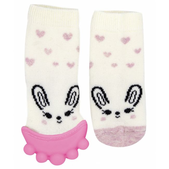 Sosete cu accesoriu dentitie BabyJem Teether Socks (Culoare: Gri) JEMbj_6523